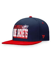 Men's Fanatics Navy, Red Columbus Blue Jackets Heritage Retro Two-Tone Snapback Hat