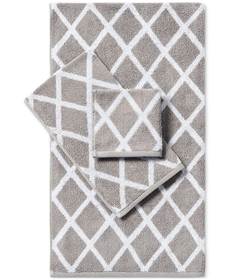 Lauren Ralph Sanders Diamond Cotton Washcloth, 13" x