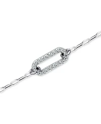 Giani Bernini Cubic Zirconia Pave Link Ankle Bracelet in Sterling Silver & 18k Gold-Plate, Created for Macy's