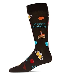 MeMoi Men's Happy Birthday Rayon from Bamboo Novelty Crew Socks
