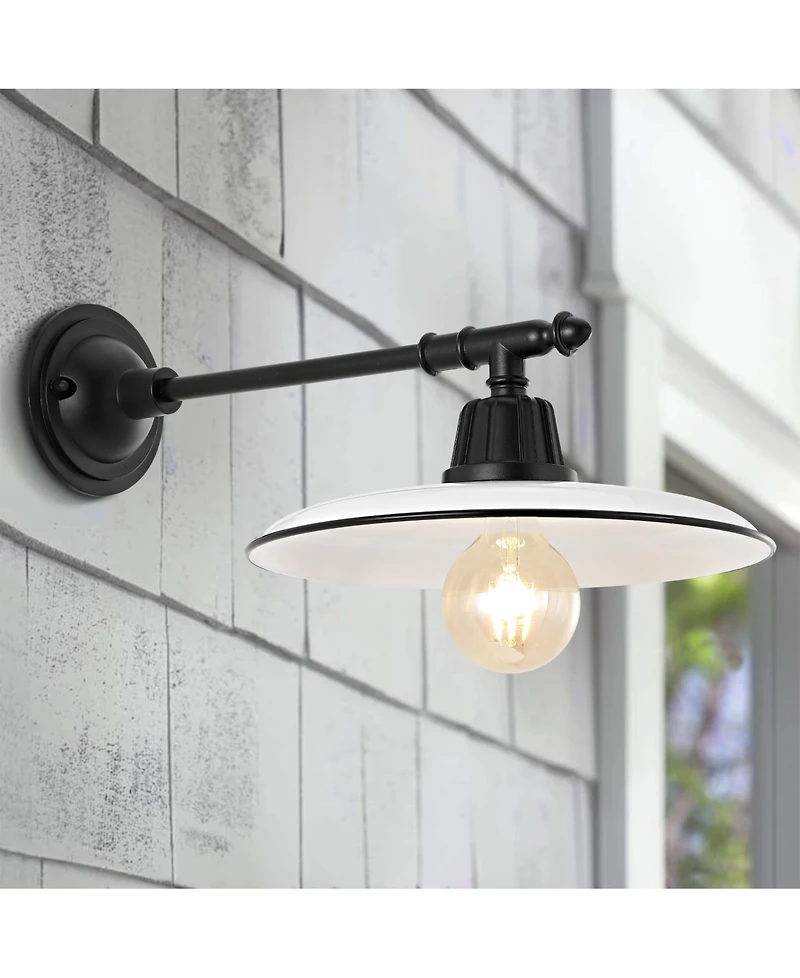 Bonner 12" 1-Light Farmhouse Industrial Indoor, Outdoor Iron Led Victorian Arm Sconce