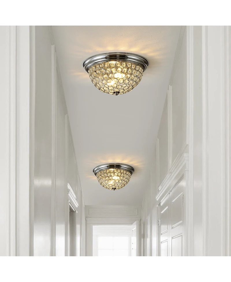 Malia 12" 1-Light Traditional Transitional Iron Led Flush Mount