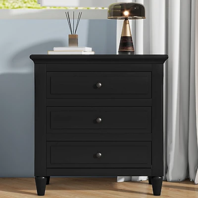 Streamdale 3-Drawer Nightstand Storage Wood Cabinet