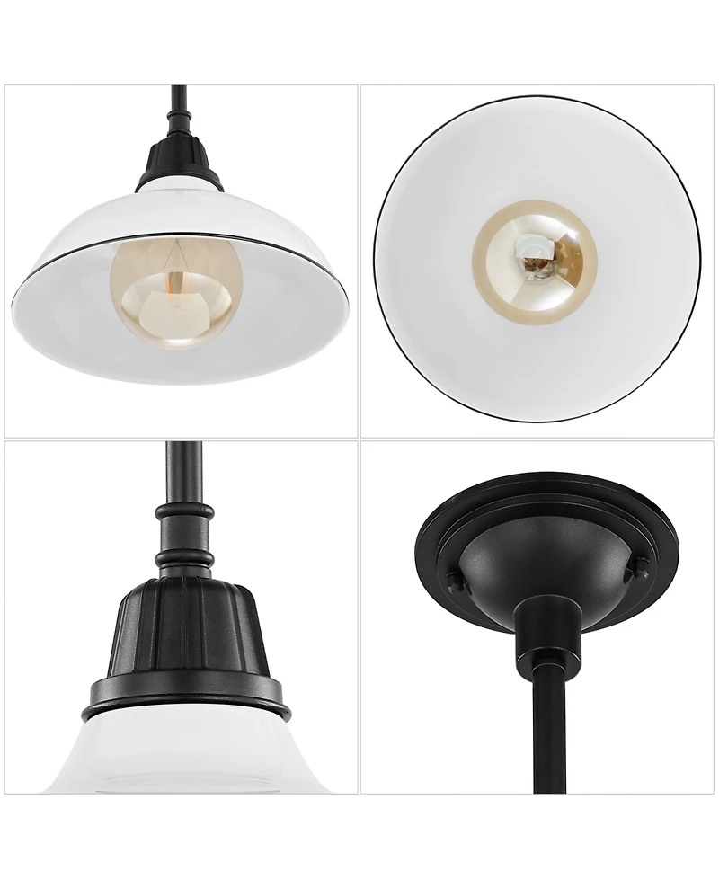 Jasper 12.25" 1-Light Farmhouse Industrial Indoor, Outdoor Iron Led Pendant