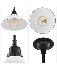 Jasper 12.25" 1-Light Farmhouse Industrial Indoor, Outdoor Iron Led Pendant