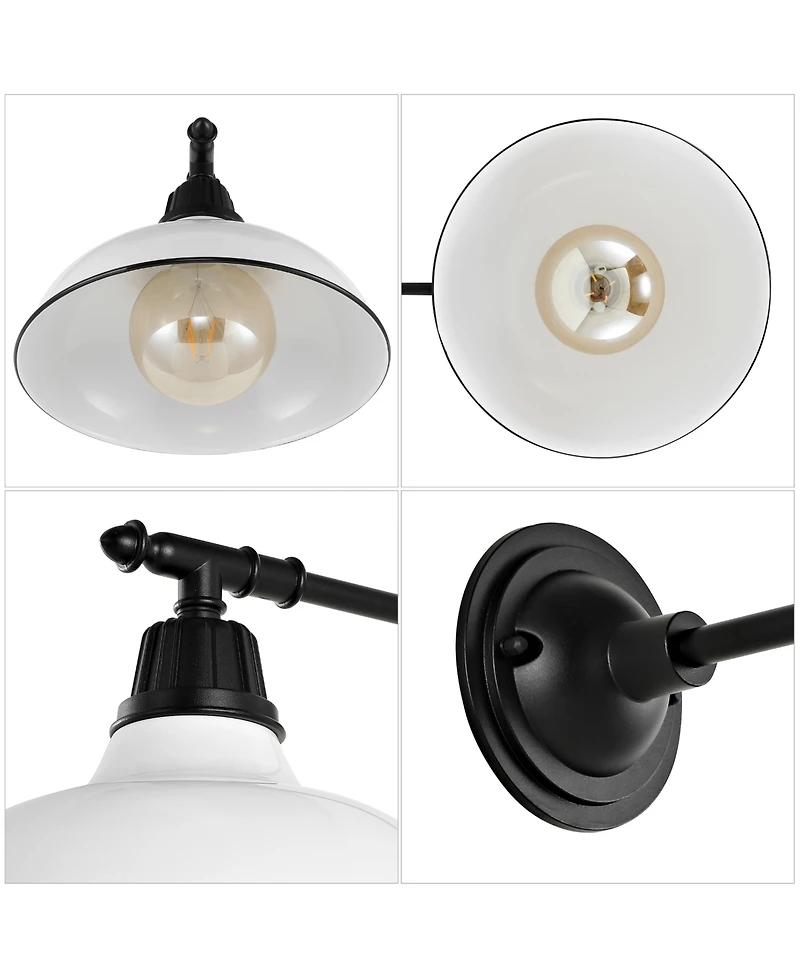 Wallace 12.25" 1-Light Farmhouse Industrial Indoor, Outdoor Iron Led Victorian Arm Sconce