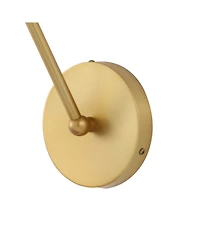 Alba 8" 1-Light Mid-Century Modern Arm-Adjustable Iron, Glass Led Sconce