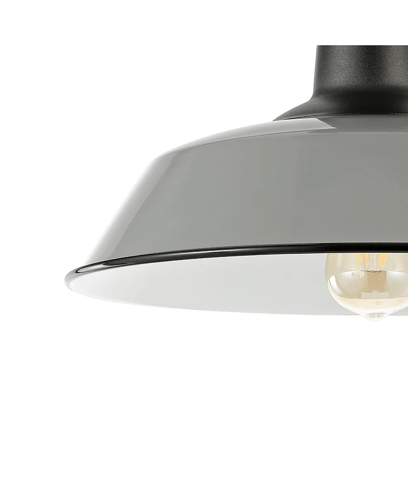 Camila 14" 1-Light Classic Industrial Indoor, Outdoor Iron Led Semi Flush Mount