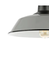 Camila 14" 1-Light Classic Industrial Indoor, Outdoor Iron Led Semi Flush Mount