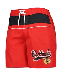 Men's Starter Red Chicago Blackhawks Freestyle Volley Swim Shorts