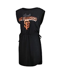 Women's G-iii 4Her by Carl Banks Black San Francisco Giants G.o.a.t Swimsuit Cover-Up Dress