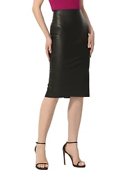 kimi + kai Women's Stretch Faux Leather Pencil Skirt