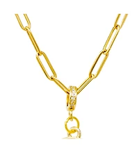 Zomi Gems Girls Happy Face Emoji Paperclip Necklace