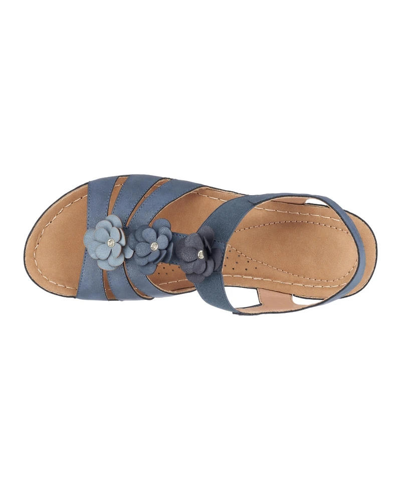 Gc Shoes Women's Beck Flower Detail Wedge Sandals