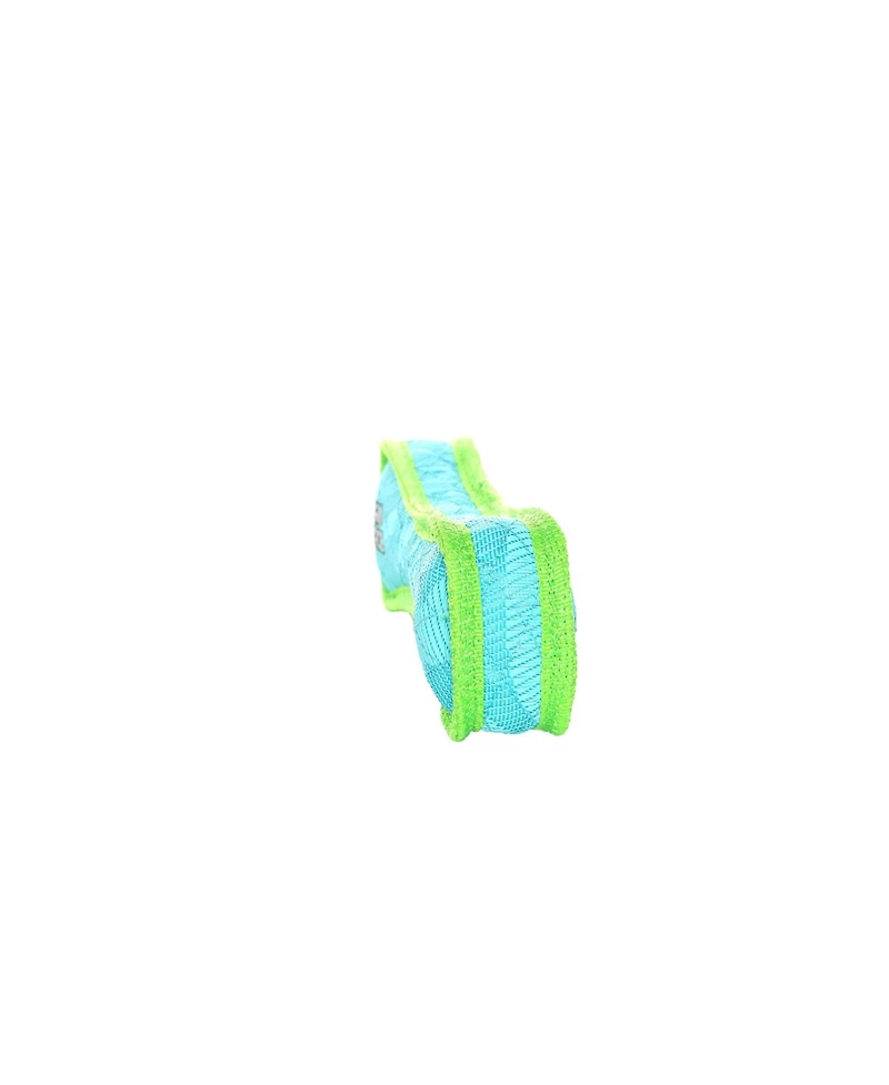 DuraForce Bone Tiger Blue-Green, 2-Pack, Durable Plush Squeaky Dog Toys