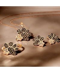 Le Vian Nude & Chocolate Diamond Paw Prints Stud Earrings (3/8 ct. t.w.) in 14k Rose Gold