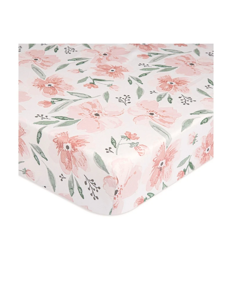 Crane Baby Baby Girls Parker Cotton Floral Crib Sheet