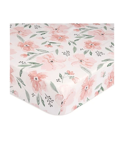Crane Baby Baby Girls Parker Cotton Floral Crib Sheet