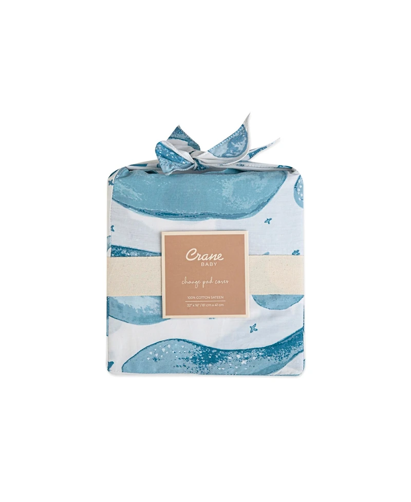 Crane Baby Boys Cotton Watercolor Caspian Change Pad Cover