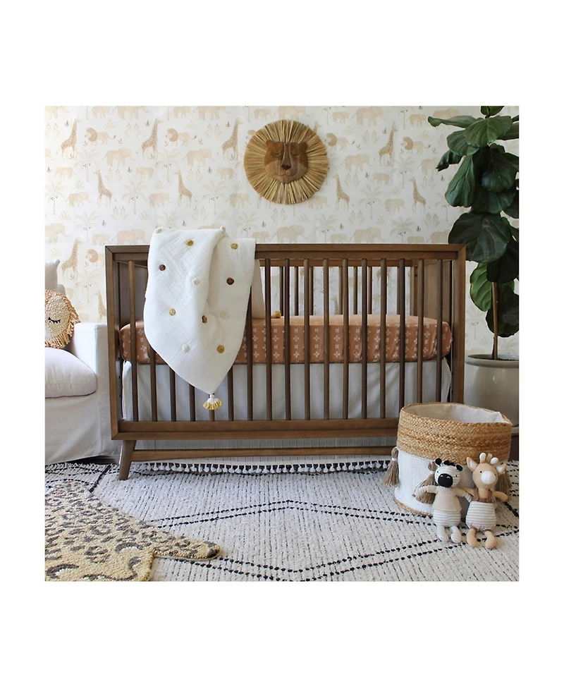 Crane Baby Baby Girls Kendi Pom Pom Quilted Blanket