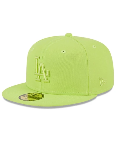 Men's New Era Neon Green Los Angeles Dodgers 2023 Spring Color Basic 59FIFTY Fitted Hat
