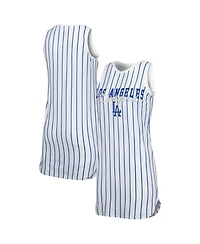 Women's Concepts Sport White Los Angeles Dodgers Reel Pinstripe Knit Sleeveless Nightshirt