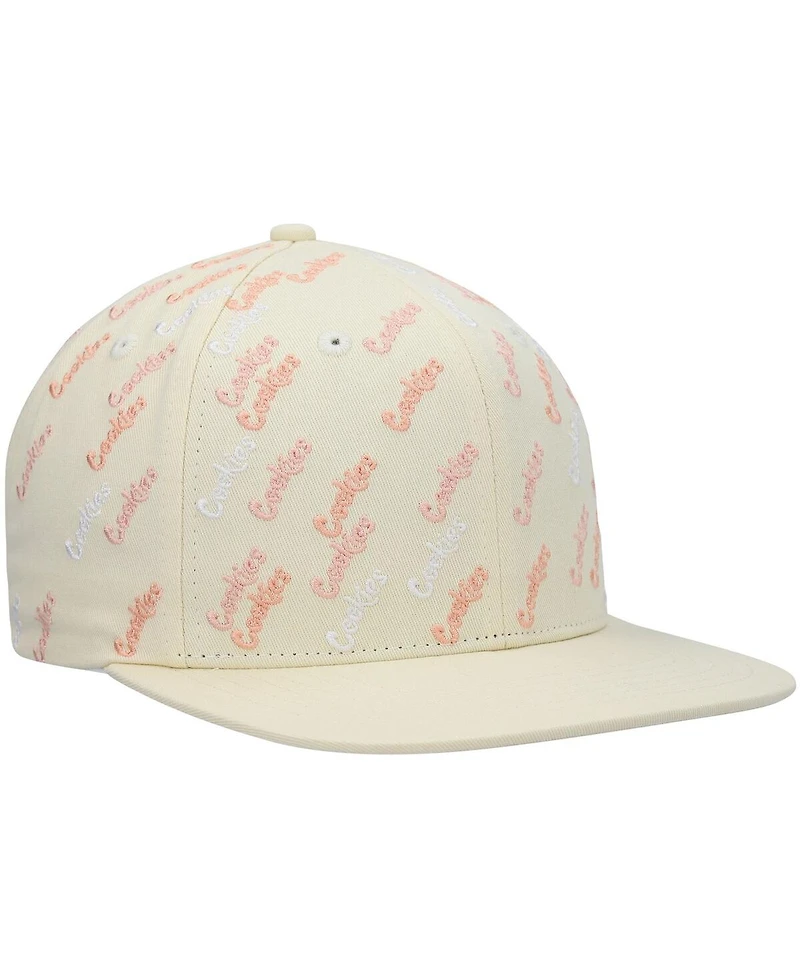Men's Cookies Cream Triple Beam Allover Print Snapback Hat