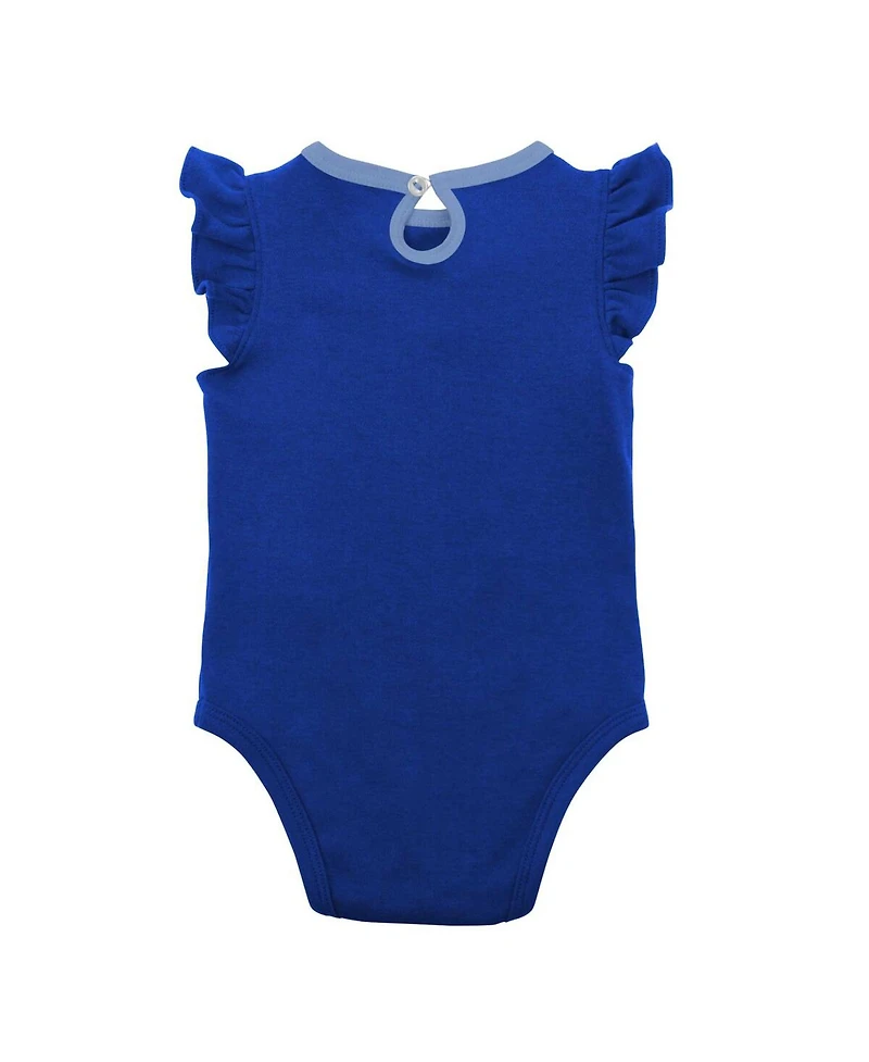 Newborn and Infant Boys Girls Royal, Heather Gray Toronto Blue Jays Little Fan Two-Pack Bodysuit Set