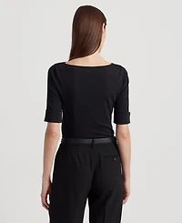 Lauren Ralph Petite Stretch Boatneck Top
