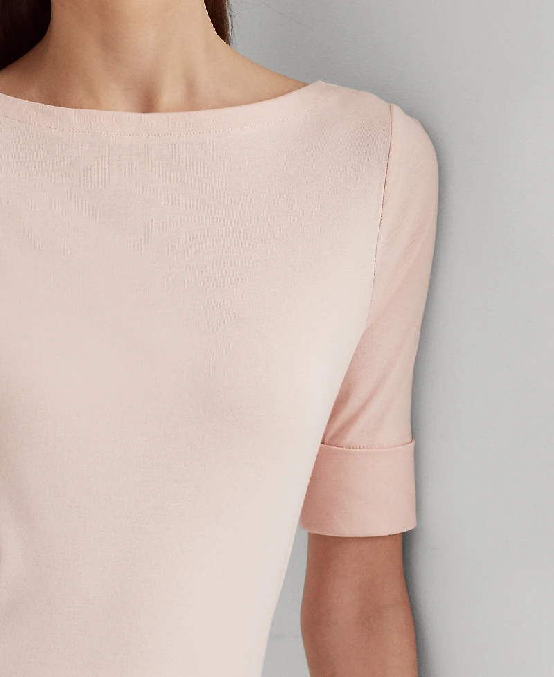 Lauren Ralph Petite Stretch Boatneck Top
