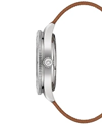 Certina Women's Swiss Automatic Ds PH200M Diamond (1/20 ct. t.w.) Beige Synthetic Strap Watch 39mm