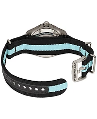 Certina Women's Swiss Automatic Ds Action Diver Black & Blue Stripe Synthetic Strap Watch 38mm