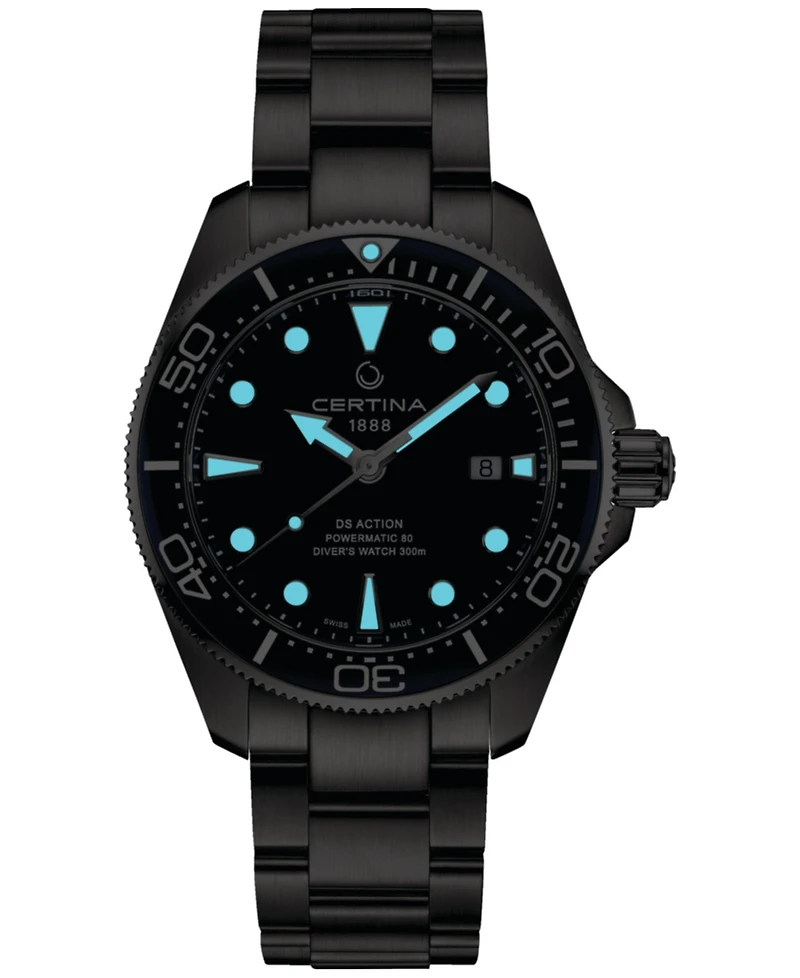 Certina Men's Swiss Automatic Ds Action Diver Stainless Steel Bracelet Watch 43mm