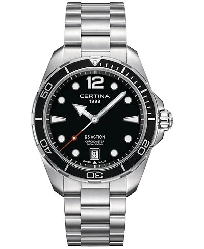 Certina Men's Swiss Ds Action Stainless Steel Bracelet Watch 43mm