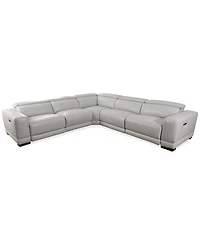 Closeout! Krofton 5-Pc. Beyond Leather Fabric Sectionals with 2 Power Motion Recliners, Created for Macy's