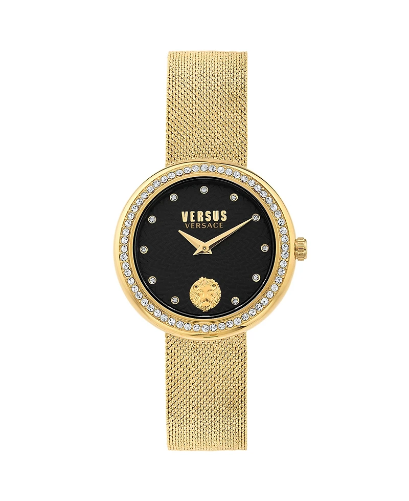 Versus Versace Women's Two-Hand Quartz Lea Gold-Tone Stainless Steel Bracelet 35mm