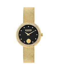 Versus Versace Women's Two-Hand Quartz Lea Gold-Tone Stainless Steel Bracelet 35mm