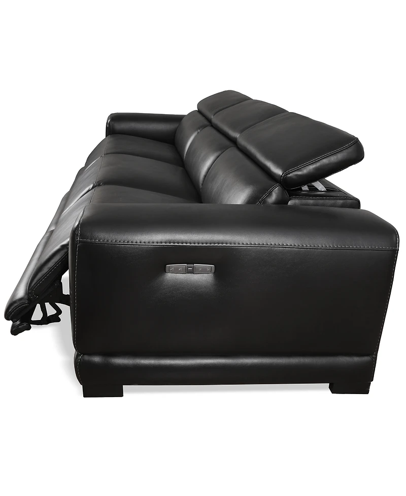 Closeout! Krofton 3-Pc. Beyond Leather Fabric Sofa with 3 Power Motion Recliners, Created for Macy's
