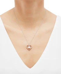 Cultured Freshwater Pearl (7mm) & Diamond (1/7 ct. t.w.) Heart 18" Pendant Necklace in 14k Gold (Also in White Gold)