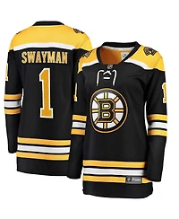Women's Fanatics Jeremy Swayman Black Boston Bruins 2017/18 Home Breakaway Jersey