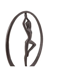 Danya B Yoga Tree Circle Cast Iron Sculpture