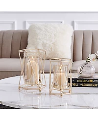 Danya B Prism Warm Hurricane 2-Piece Candle Holders Set