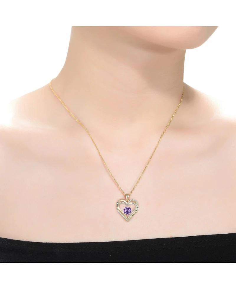 Radiant 14K Gold-Plated Birthstone Pendant Necklace