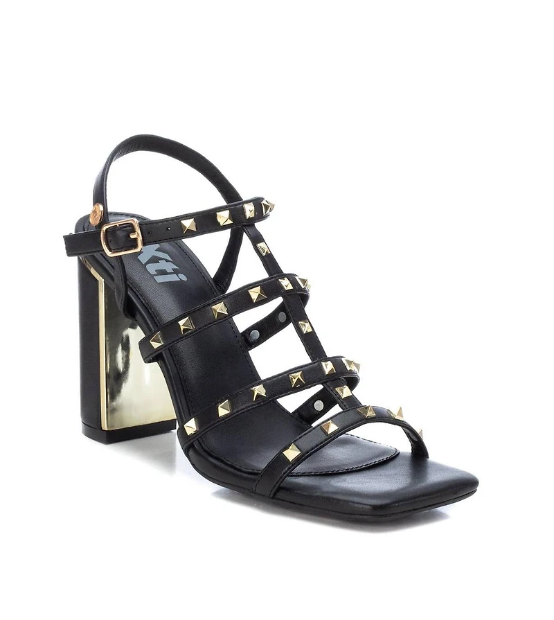 Women's Heeled Sandals With Gold Studs By Xti