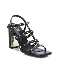 Women's Heeled Sandals With Gold Studs By Xti
