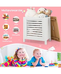 Wooden Toy Storage Organizer Kids Toy Chest W/Lid