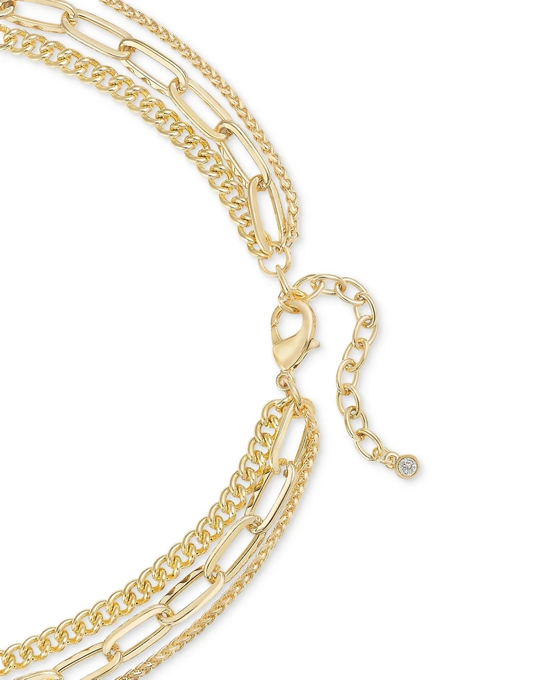 On 34th 3-Row Chain Pendant Necklace, 16" to 19" + 2" extender, Created for Macy's