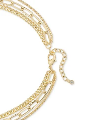On 34th 3-Row Chain Pendant Necklace, 16" to 19" + 2" extender, Created for Macy's