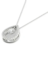 Diamond Orbital Halo Teardrop Pendant Necklace (1/4 ct. t.w.) in 10k White Gold, 16" + 2" extender