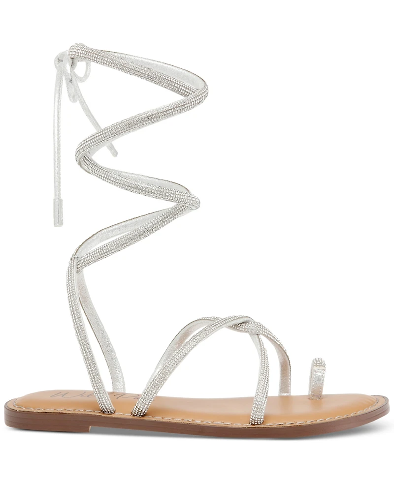 Wild Pair Gennifer Lace-Up Ankle-Tie Flat Sandals, Created for Macy's